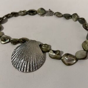Silver Shell Pendant Necklace